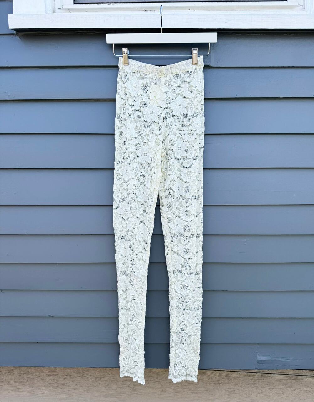 NWT PAT DAHNKE White Lace Leggings Rodeo Wear Small S